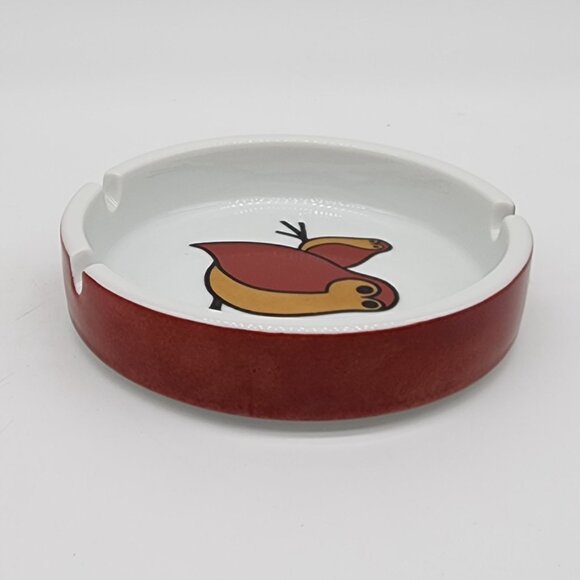Ceramic Ashtray Round Birds White and Brown MCM VTG 4.5" - Picture 4 of 6